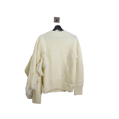 Sacai One Sided Scarf Sweater Offwhite In 5