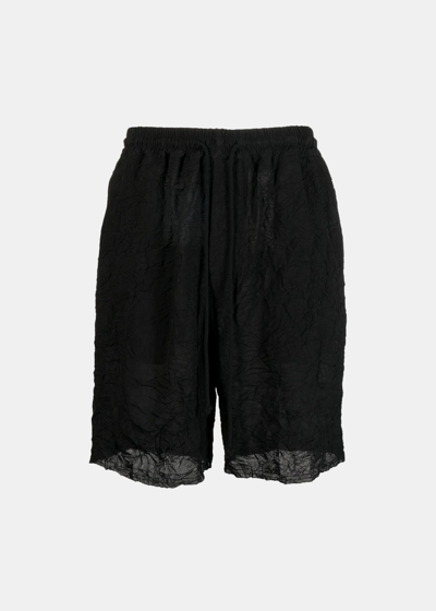 Shop Song For The Mute Black Raw Elasticated Shorts