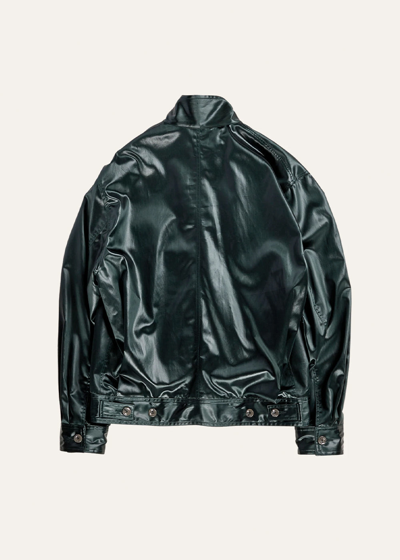 Shop Song For The Mute Green Zip Up Funnel Jacket