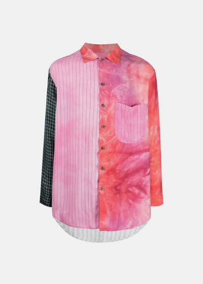 Shop Song For The Mute Multicolor Patchwork Oversized Shirt