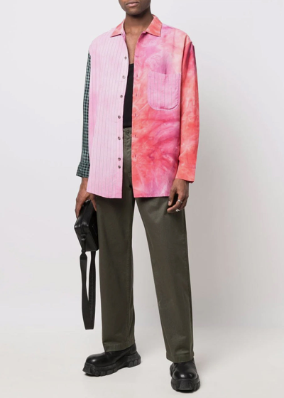 Shop Song For The Mute Multicolor Patchwork Oversized Shirt