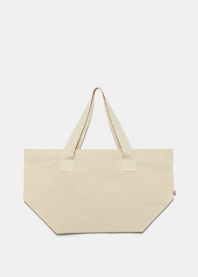 Shop Sporty And Rich Sporty & Rich Natural Classic Logo Tote In Natural & Blue
