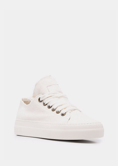 Shop Uma Wang Off-white Low Tennis Sneaker