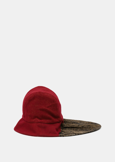 Shop Uma Wang Red & Mustard Helia Hat In S