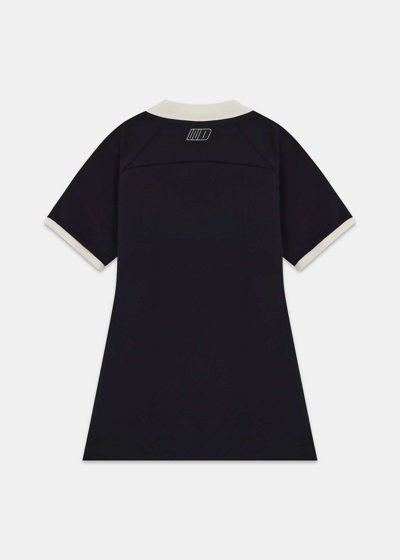 Shop We11 Done We11done Black Logo Print Mini Dress