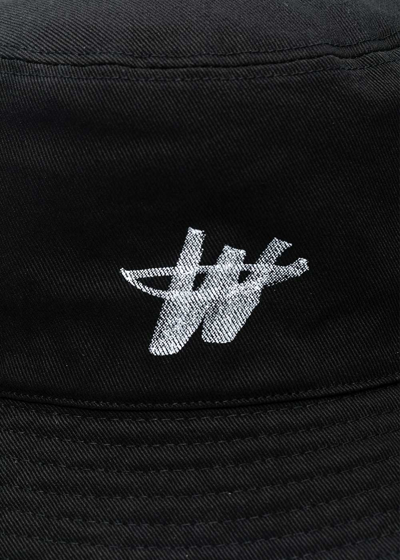 Shop We11 Done We11done Black Logo Stamp Bucket Hat