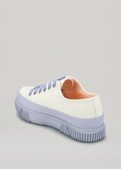 Shop Both White & Lavender Platform Sneakers