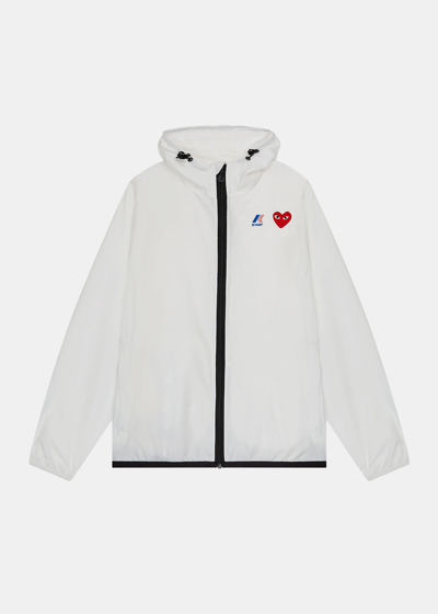 Shop Comme Des Garçons White K-way Zip Jacket