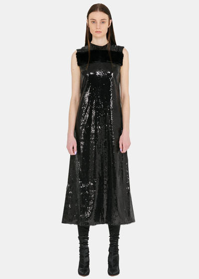 Shop Yang Li Black Sequins Dress
