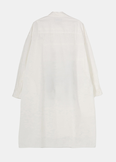 Shop Yohji Yamamoto White Broad E Print Long Shirt