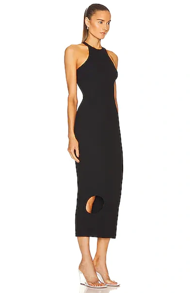 Shop Off-white Meteor Ribbed Rowing Dress In Black