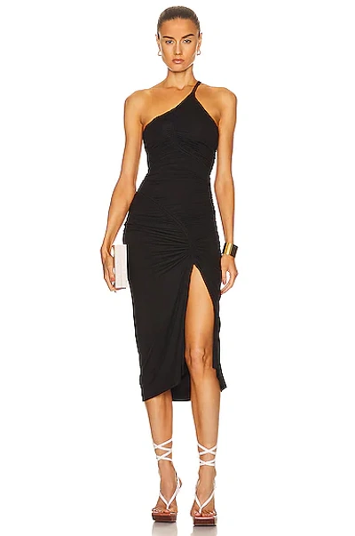 Jonathan Simkhai Standard Jessica Ruched Jersey Midi-dress In Black |  ModeSens