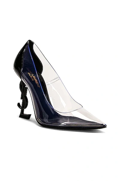 Shop Saint Laurent Opyum Pumps In Nero & Transparent