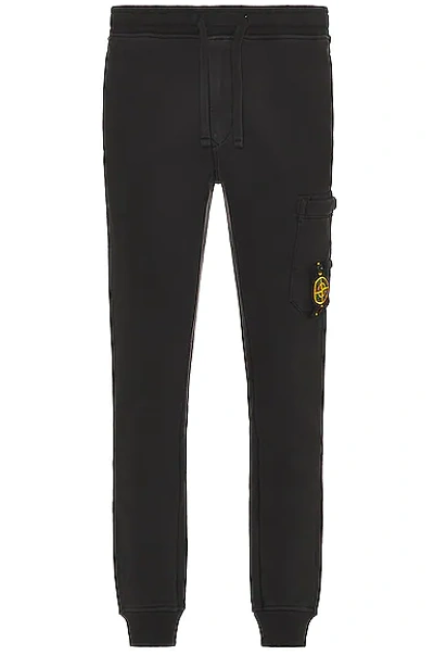 Shop Stone Island Fleece Pant In Black