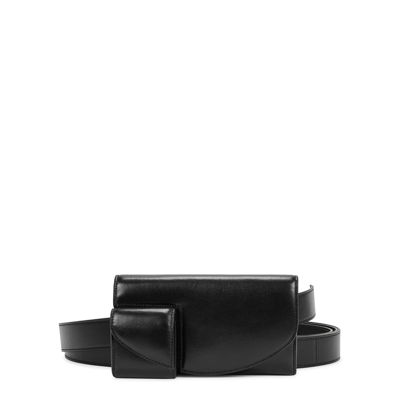 Shop The Row Horizontal Black Leather Belt Bag