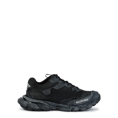 Shop Balenciaga Track Distressed Panelled Mesh Sneakers In Black