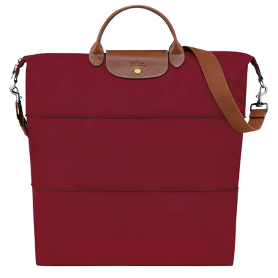 Shop Longchamp Travel Bag Expandable Le Pliage Original In Red