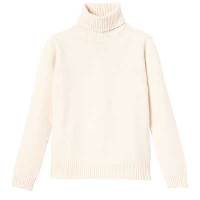 Shop Longchamp Turtleneck Sweater In Ecru