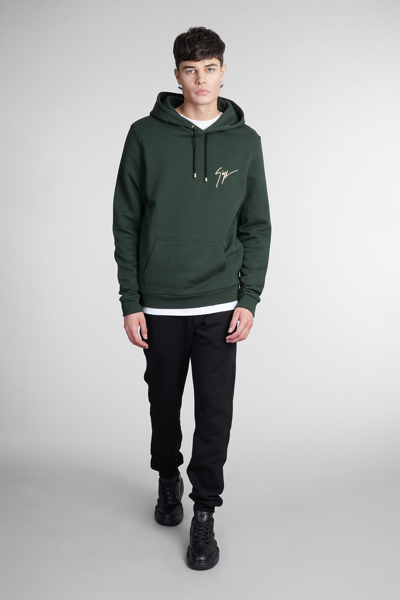 Shop Giuseppe Zanotti Sweatshirt In Green Cotton