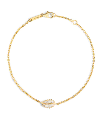 Shop Anita Ko Yellow Gold And Diamond Leaf Bracelet