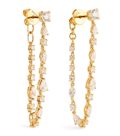 Shop Anita Ko Yellow Gold And Diamond Loop Earrings