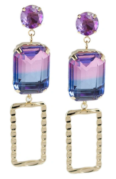 Shop Jardin Crystal Drop Earrings In Amethyst/ Gold