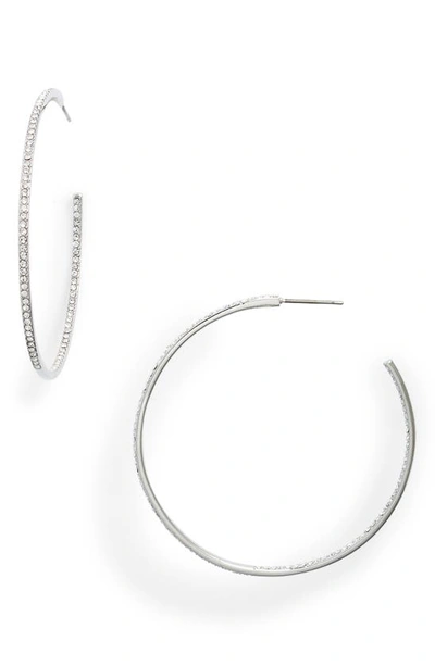 Shop Nordstrom Pavé Classic 50mm Hoop Earrings In Clear- Silver