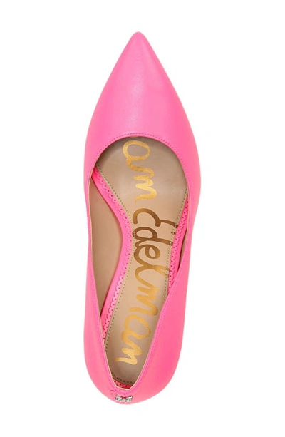 Shop Sam Edelman Hazel Pointed Toe Pump In Electric Pink Leather