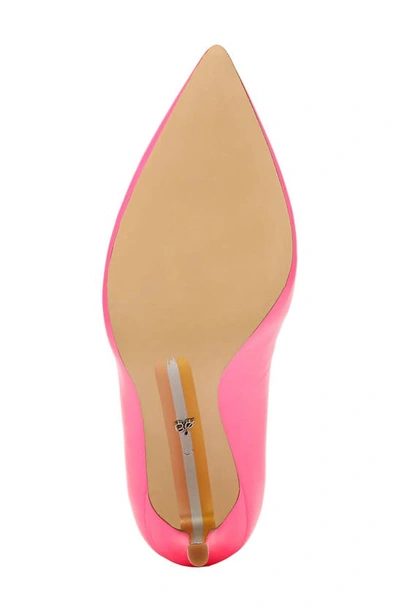 Shop Sam Edelman Hazel Pointed Toe Pump In Electric Pink Leather