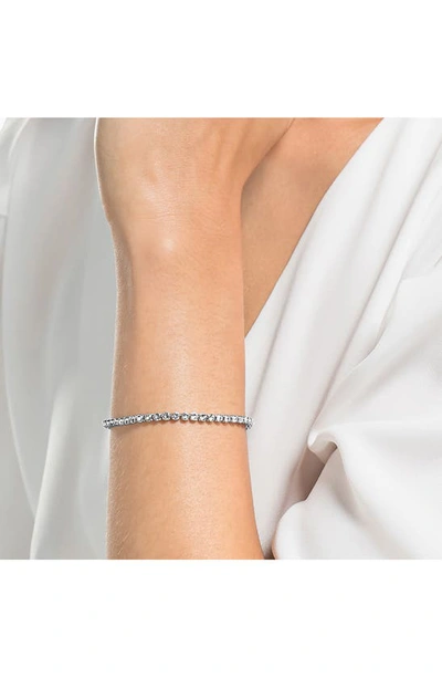 Swarovski Rose Gold-tone Crystal Tennis Bracelet In White