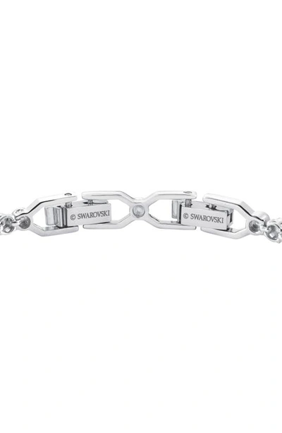 Swarovski Rose Gold-tone Crystal Tennis Bracelet In White