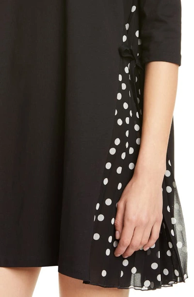 Shop Stella Mccartney Polka Dot Inset Dress In Black