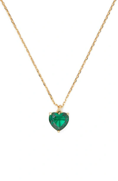 Kate Spade My Love May Heart Pendant Necklace In Peridot