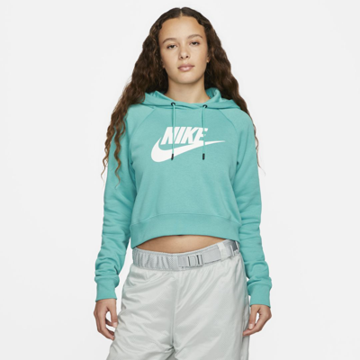 Shop Nike Women's  Sportswear Essential Cropped Hoodie In Green