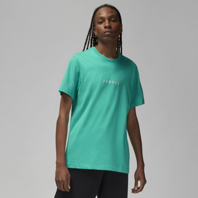 Shop Jordan Air Men's T-shirt In New Emerald,sail,sail