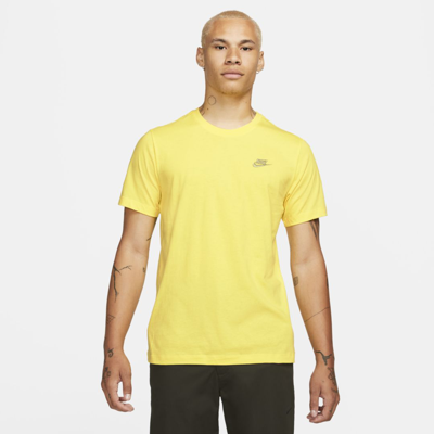 Shop Nike Men's  Sportswear Club T-shirt In Yellow