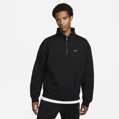 Shop Nike Men's Solo Swoosh 1/4-zip Top In Black