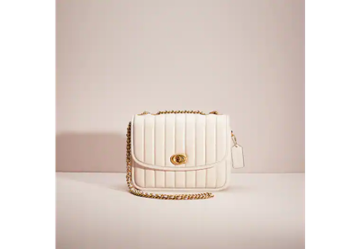 Coach Restored Madison Shoulder Bag With Quilting In Brass/chalk