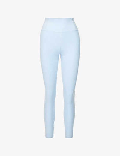 Shop Girlfriend Collective High-rise Slim-fit Stretch-woven Leggings In Bluebell
