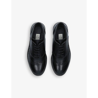 Shop Papouelli Boys Black Kids Riley Leather Brogues 9-10 Years