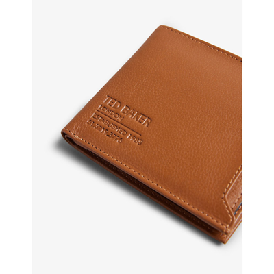 Shop Ted Baker Mens Tan Steven Logo-embossed Leather Wallet And Card Holder Set