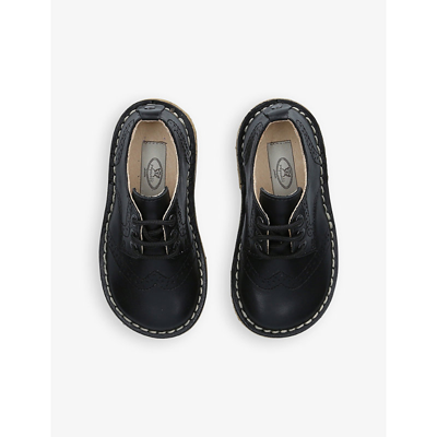 Shop Papouelli Black Micky Crepe-sole Leather Brogues 2-6 Years