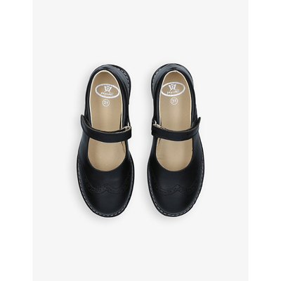 Papouelli Louisa Brogue Leather School Shoes 6-7 Years In Black