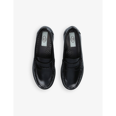 Shop Papouelli Girls Black Kids London Leather Loafer School Shoes 7-8 Years