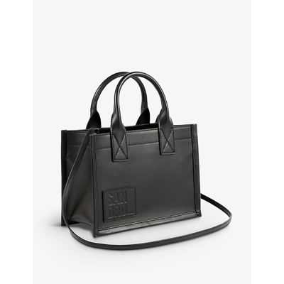 Shop Sandro Noir / Gris Little Kasbah Leather Tote Bag