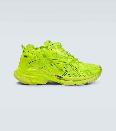 Shop Balenciaga Runner Sneakers In Fluo Yellow/black