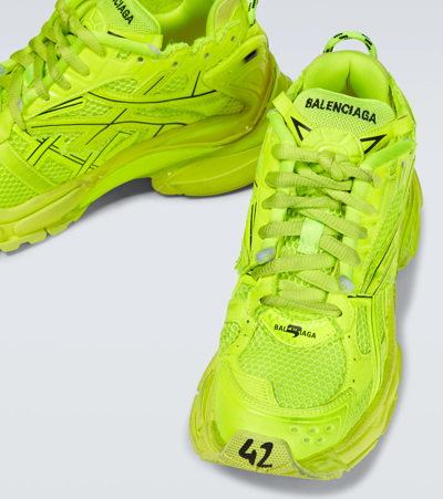 Shop Balenciaga Runner Sneakers In Fluo Yellow/black