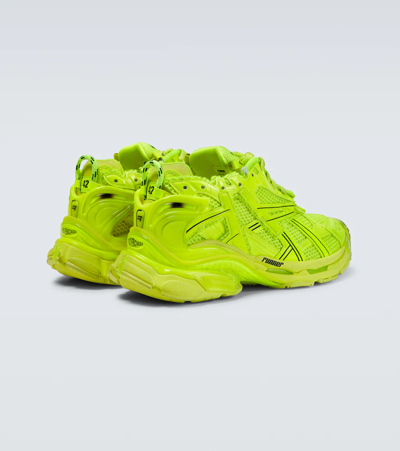 Shop Balenciaga Runner Sneakers In Fluo Yellow/black