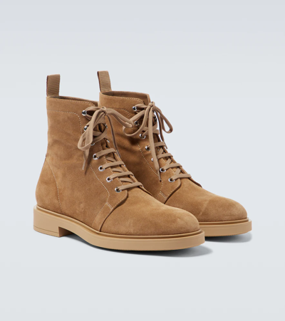 Shop Gianvito Rossi Richard Suede Desert Boots In Camel