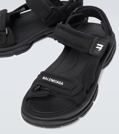 Shop Balenciaga Tourist Sandals In Black